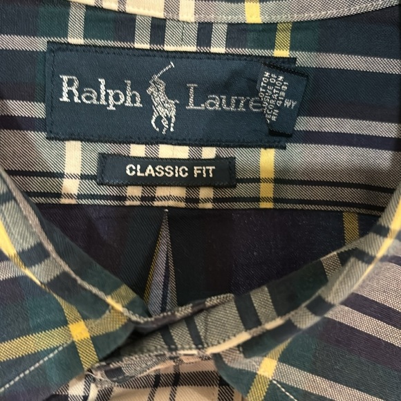 Ralph Lauren Classic Fit XL Button Down Navy Horse Long Sleeve Shirt - Picture 7 of 8